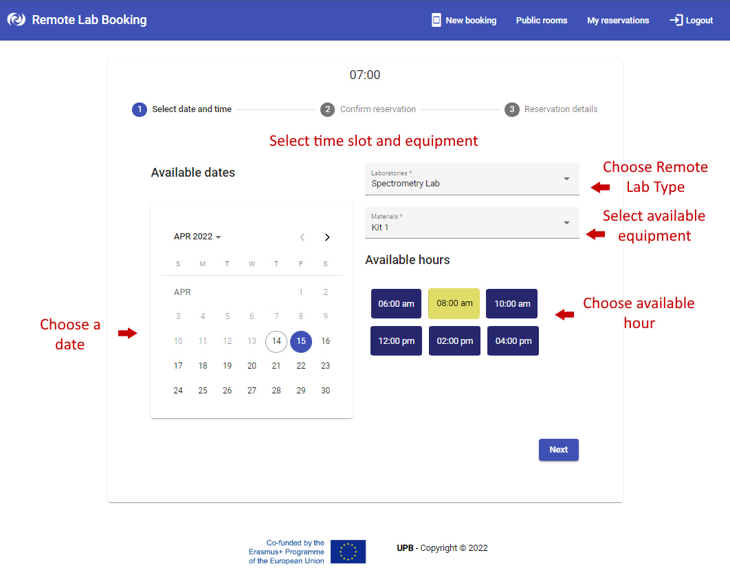 Remote Lab Booking EUBBC